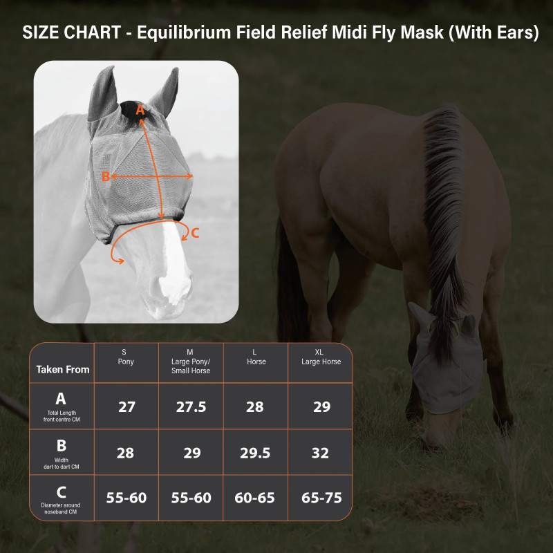 Field Relief Midi Fly Mask (med ører)