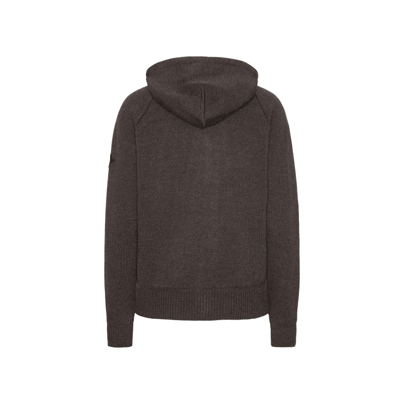 Trolle Projects Loose Fit Extra Fine Merino Zip Hoodie Female - Terra Brun