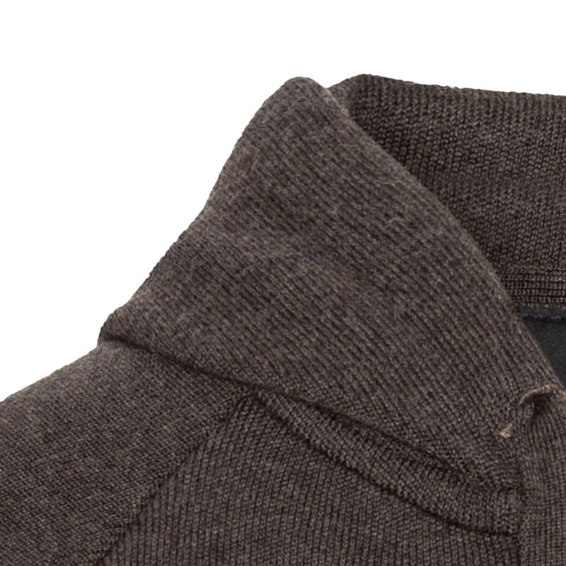 Trolle Projects Loose Fit Extra Fine Merino Zip Hoodie Female - Terra Brun